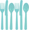 Assorted Robin's Egg Blue Plastic Cutlery (Pack of 24) - Elegant, Durable & Disposable Party Supplies for Every Occasion...