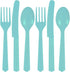Assorted Robin's Egg Blue Plastic Cutlery (Pack of 24) - Elegant, Durable & Disposable Party Supplies for Every Occasion...