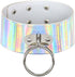 Multicolor Holographic Hologram PU Large O Shape Ring Neckband Choker Necklace Set, 4PCs PN1560...