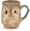 Burton & Burton 9730074 Mug Owl Coloring Printed on Surface, 4 1/4" H × 4 3/4" W × 3 1/2" D × 2 1/2" Opening. Holds 12 oz., Blue/Green...