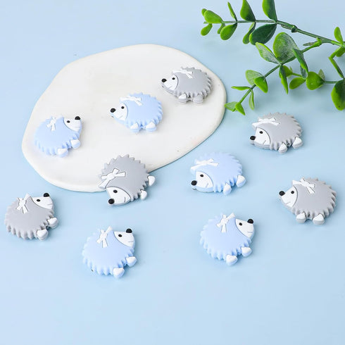 COMNICO 10PCS Knit Knitting Needles Point Protectors Silicone Cute Hedgehog Needle Tip Stitch Stoppers Sewing Supplies Accessories for DIY Art Cra...