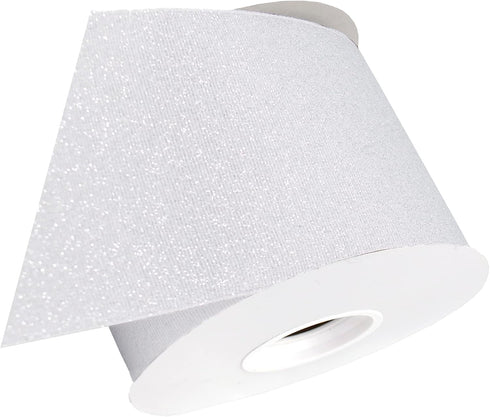 Morex Ribbon Grosgrain DAZZLE Ribbon, 3 inch by 10 yards, White with Silver Glitter, 99075/10-601...