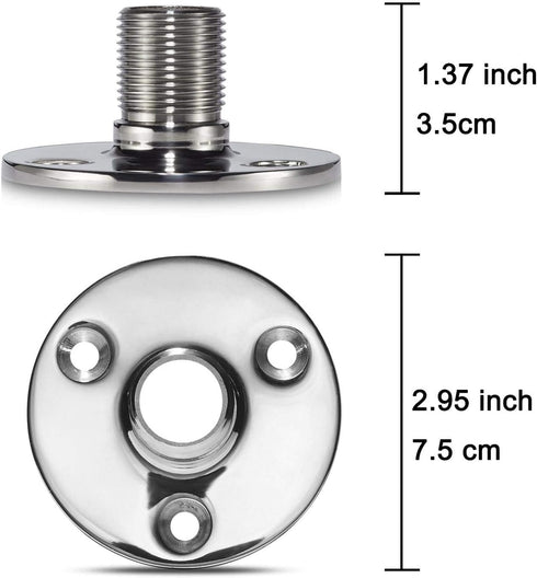 Antenna Mount Base Marine Grade 316 Stainless Steel...
