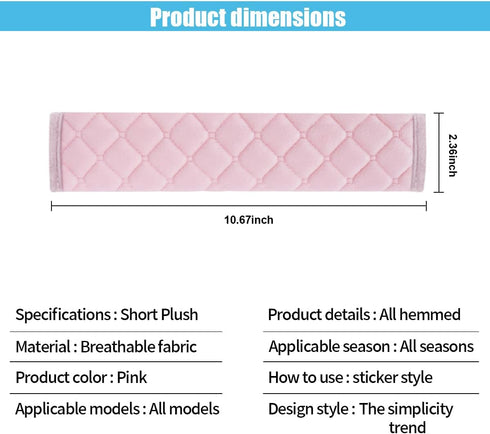 2PCS Universal Car Seatbelt Strap Cover, Long Crystal Velvet Shoulder Pad Cover Kit for Adults and Children, Helps Avoid Friction on Shoulder and ...