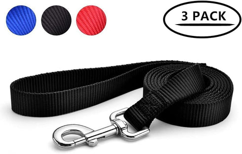 Pet Dog Training Leash Strong Durable Nylon Lead, Traction Rope, 5 Feet Long for Puppy Kitty Rabbit Training or Walk 3 Pack Set...