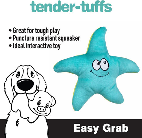 SmartPetLove Tender-Tuffs Easy Grab - Small Squeaky Soft Plush Starfish Dog Toy - Great for Puppies and Adult Dogs...
