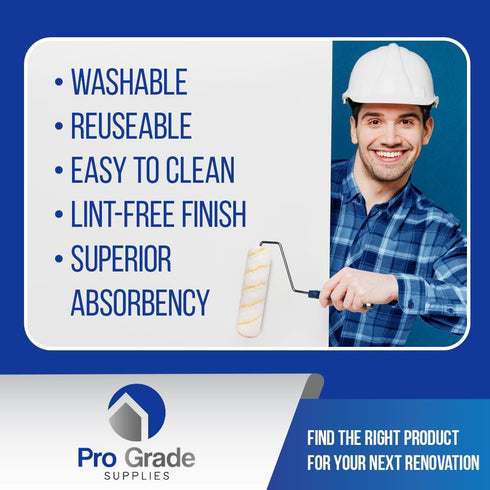 Pro Grade - Paint Roller Covers - 1/2 X 9 Inch Microfiber 5 Pack...