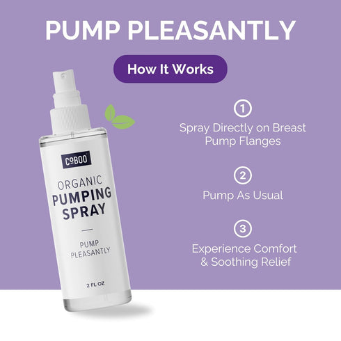 Pumping Spray 2 Fl Oz | Organic Skin Lubricant for Breast Pumping | Pump Flange Spray for Breast Shields | Vegan & Lanolin Free, Made in USA | Hel...