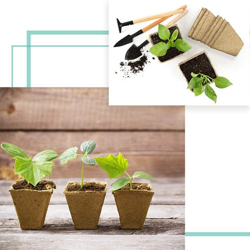 JOYSEUS 3.25" Seed Starter Pots, Organic Planting Peat Pots for Indoor Garden Seedling, 30 Pcs 100% Eco-Friendly and Biodegradable for Seed Germin...