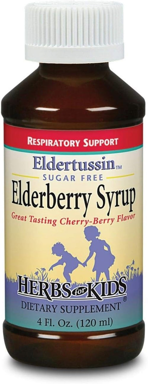 Herbs for Kids Eldertussin Elderberry Syrup, Cherry Berry (Btl-Plastic) | 4oz...