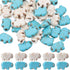 SUNNYCLUE 1 BOX 80PCS Elephant Beads Synthetic Turquoise Animal Beads Gemstone Charms Cute Small Natural Lucky Precious Blue White Stone Loose Spa...