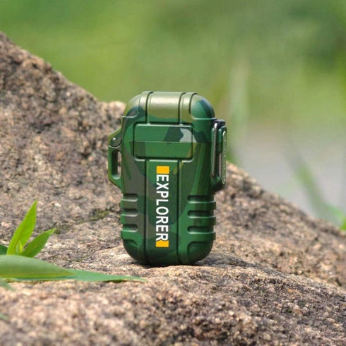 Dual Arc Plasma Electric Rechargeable Flameless Lighter Waterproof Windproof for Camping, Hiking, Skiing, Outdoor Adventure (Camouflage)...