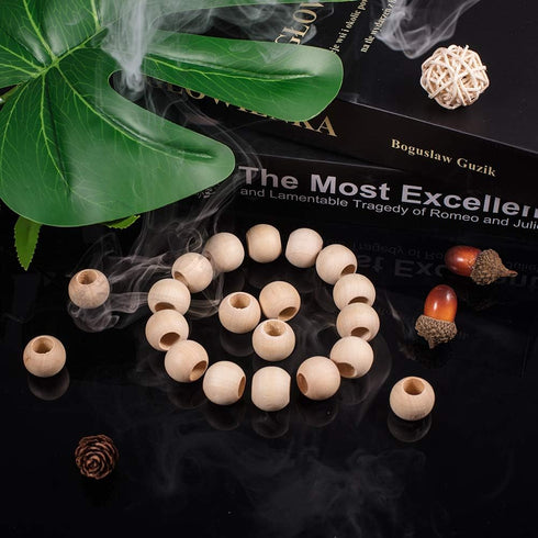 PH PandaHall 120pcs 20mm Natural Wooden Round Loose Beads for DIY Craft, Jewelry, Home Decor...