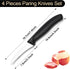 BEWOS Paring Knife, Curved Blade Paring Knife Set of 4, Ergonomic Handle, Ultra Sharp Kitchen Knife, Classic Black PP Plastic Handle, Fruit Knife ...