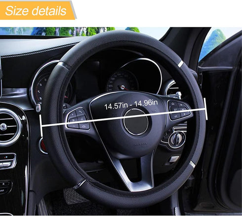 Car Steering Wheel Cover, Non-Slip, Elastic, Steering Wheel Cover for Men and Women, Universal Fit 15 Inches Cars, Vehicles, SUVs (Black)...