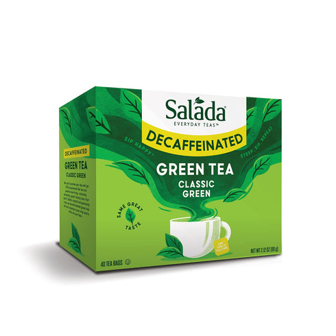 Salada Green Tea Decaffeinated with 40 Individually Wrapped Tea Bags Contains Caffeine Brew Hot Flavored Rich in Antioxidants Zero Calories...