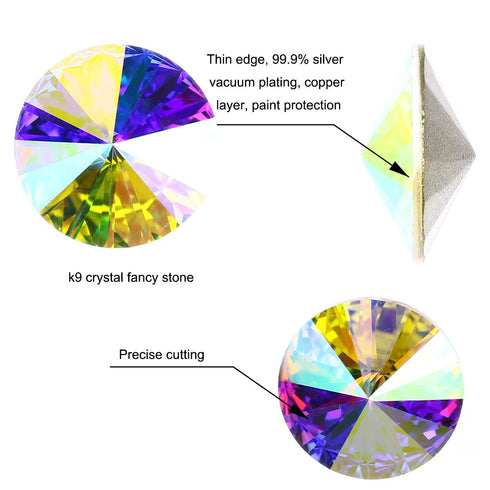 DONGZHOU 100pcs Mix Shape Crystal AB Nail Art Rhinestone Gems Point Back Fancy Stone Sew On Rhinestone Loose Crystal Sewing for Clothing Wedding D...