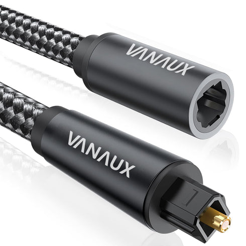 VANAUX Optical Extension Cable Digital Toslink Male to Female S/PDIF Cords Compatible with Home Theater, Sound Bar, TV, PS4, Xbox, PlayStation & M...