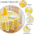 MANGATA CASA Yellow Gingham Round Tablecloth-Checkered Table Cloth Waterproof Kitchen & Table Linens-Polyester Buffalo Plaid Wrinkle Free Table Co...