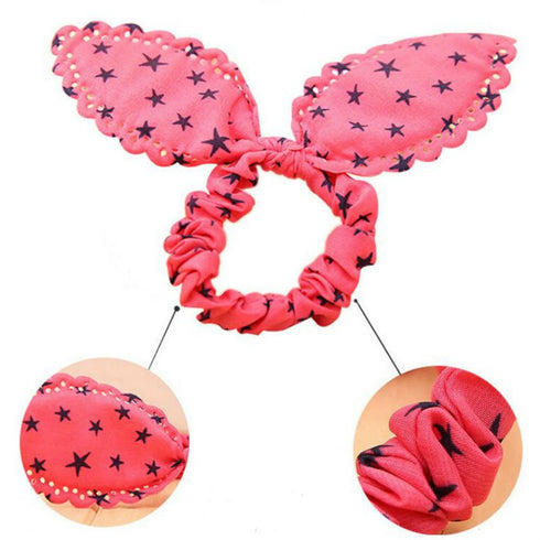 AKOAK 20 Pcs Per Pack Lovely Baby Girl's Rabbit Ear Hair Tie Bands Polka Dot Leopard Trip Ponytail Holder...