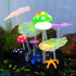 Glowing Effect Artificial Silicone Plant Lotus Flower with Leaves Mushrooms for Fish Tank Decoration Aquarium Ornament, 4Lotus Leaves&5Mushrooms...