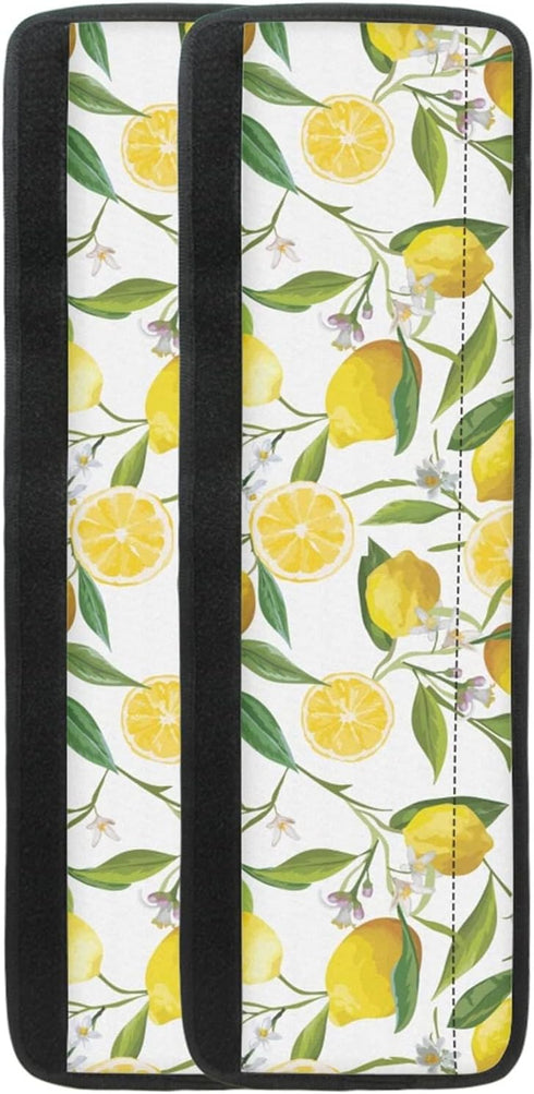 Jiueut 2 Pack Yellow Lemon Print Refrigerator Handle Covers,Kitchen Appliance Handle Covers Antiskid Protector Gloves for Fridge Oven Keep Off Fingerprints,Stain
