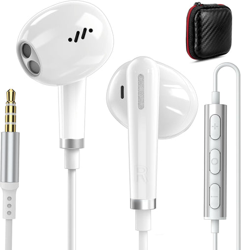 3.5mm Headphones Wired Earbuds for Chromebook Laptop,in-Ear Headset Earphones with HD Mic,Clear Call,Volume Control for Nintendo Switch,MP4/MP3,Sa...