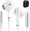 3.5mm Headphones Wired Earbuds for Chromebook Laptop,in-Ear Headset Earphones with HD Mic,Clear Call,Volume Control for Nintendo Switch,MP4/MP3,Sa...