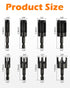 Plug Cutter, 8Pcs Wood Plug Cutters Drill Bit Set with 1/4 Hex Shank, Straight and Tapered Taper Cutting Tool 1/4", 5/16", 3/8", 1/2", Black...