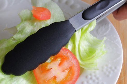 Silicone Cooking Tongs Set - Tongs for Nonstick Cookware - Stainless Steel Tongs with Silicone Tips - 9-Inch 12-Inch Tongs for Cooking - 2-Piece S...