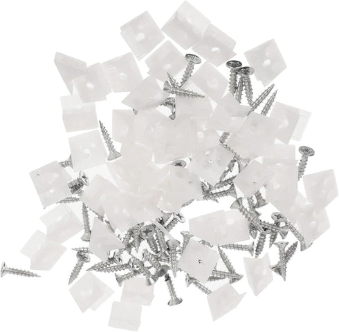 120 Pcs Drawer Wedges Drawer Bottom Repair Fixing Mending Wedges with Screws, Plastic Angle Code Bracket Fasteners, Drawer Reinforcement Repair Ki...
