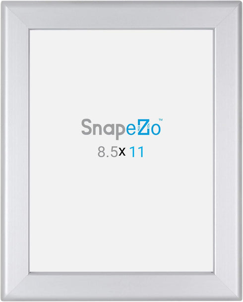 SnapeZo Certificate Frame 8.5x11, Silver, 1.25 Inch Aluminum Profile, Front-Loading Snap Frame, Wall Mounting, Professional Series...