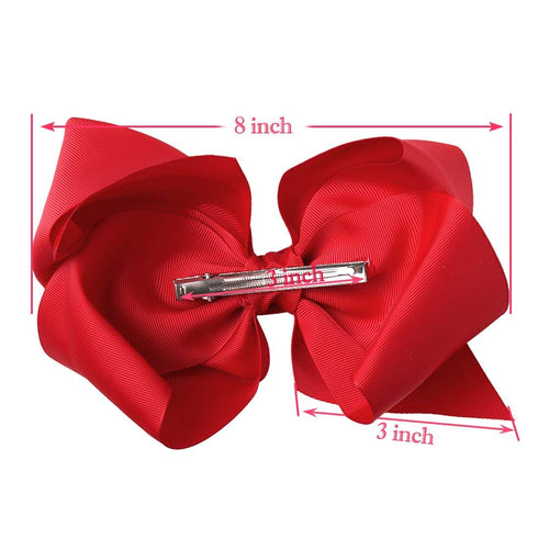 DeD 20 Pcs 8" Hair Bows Clips Boutique Grosgrain Ribbon Big Large Bows Alligator Hair Accessories For Baby Girls Teens Kids...