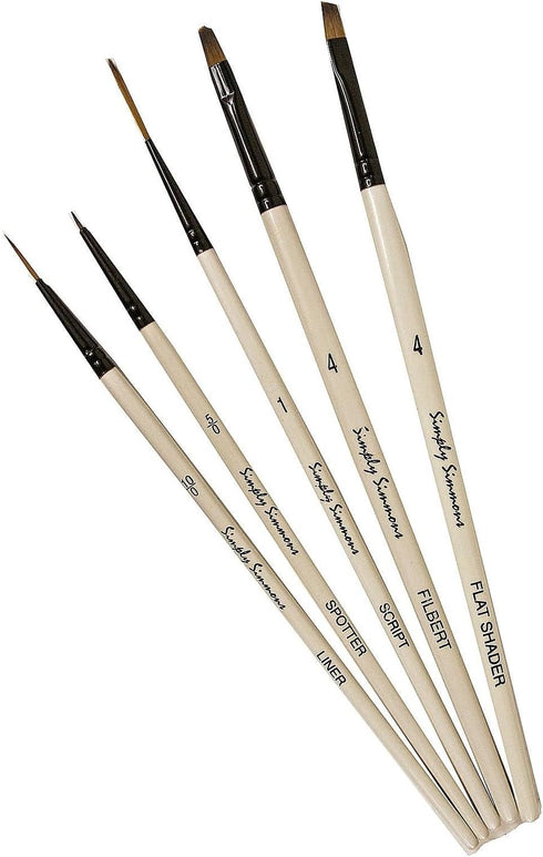 Robert Simmons Simply Simmons Value Brush Sets Devilish Detail Set set of 5...