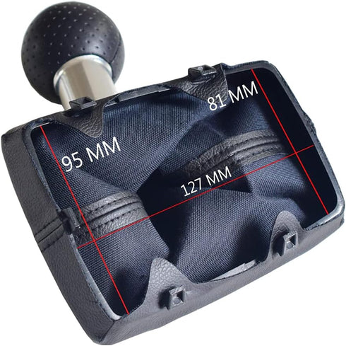 Manual Car 5 Speed Gear Shift Knob with Gaiter Boot Cover for Au-di A4 B6 B7 2000 2001 2002 2003 2004 2005 2006 2007 2008 (5R-Black Line)...