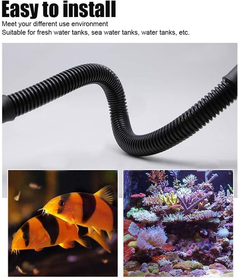 GLOGLOW Fish Corrugated Hose, Aquarium Water Hose Aquarium Bellows Pump Connection Water Supply Waterfall Pipe PVC Tubing Aquarium Hose(ID 25mm)...