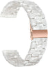 TRUMiRR for Vivomove HR/Vivoactive 6 5 3 Women Watchband, Pearl Resin Watch Band Rose Gold Stainless Steel Buckle Strap for Garmin Venu Sq 2 / Viv...