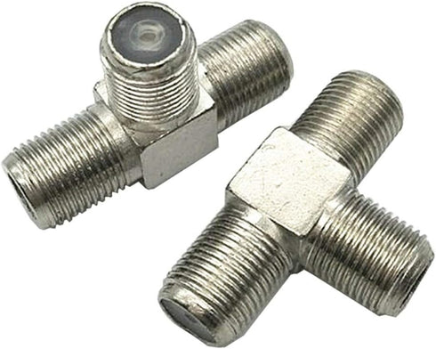F-Type RG6 Coax Cable Splitter Combiner Adapter Connecter for TV Video Antenna Cable Satellite (2 Pack, 3-Way F-Type Female to 2 Female)...