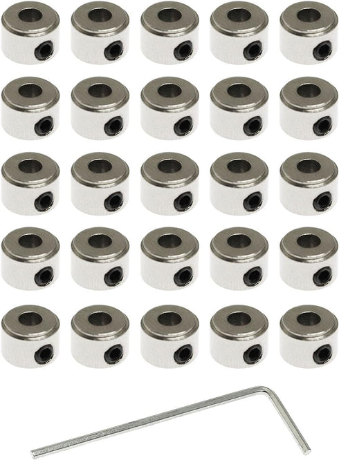 Maxmoral 30PCS 1/8'' Plated Landing Gear Stopper Set Wheel Collar 8x3.1mm / 0.3''x 0.12'' Remote Control Aircraft Replacement RC Airplane Model Ai...