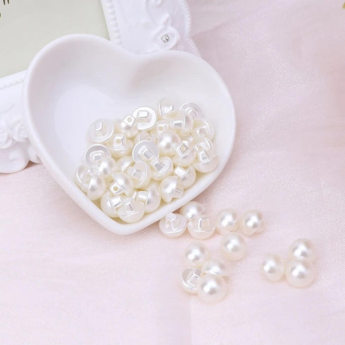Plastic ABS Mushroom Half Dome Button Buttons 15mm Pearl White Suitable for Sewing Garments Sweaters Windbreakers and Other Decorative Buttons -30...