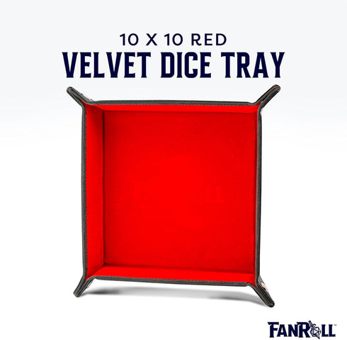 FanRoll by Metallic Dice Games Fold Up Velvet Dice Tray w/PU Leather Backing: Red, Role Playing Game Dice Accessories for Dungeons and Dragons...