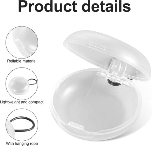 2pcs Ear Plug Carrying Cases, Mini Portable Earplug Case Earbud Organizer Holder with Lanyard Ear Bud Small Storage Box for Travel Business Outdoo...