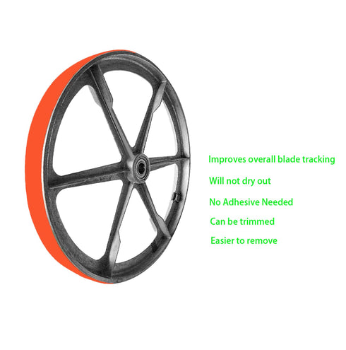 Urethane Band Saw Tires 14 inch x 1 inch x .095 2 Pack No Adhesive Needed Compatible with Jet Grizzly, Powermatic Band Saws...
