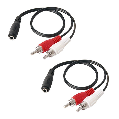 2 Pack 3.5mm Female to 2 RCA Male Stereo Audio Y Cable Adapter, Compatible with TV, Smartphones, MP3, Tablets, Speakers, Home Theater Audio Cable ...