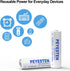 Ni-Mh 800mAh 1.2V AA Rechargeable Batteries Ni-Mh, Double A Batteries for Solar Lights, Garden Lights, Pack of 12, Pre-Charged...