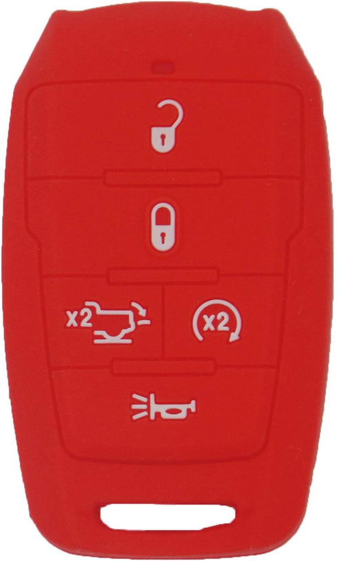 2 Pack 5 Buttons Soft Silicone Rubber Remote Keyless Protector Case Key Fob Cover Protector Holder Jacket for Dodge 2021 2020 2019 Ram 1500 Pickup...
