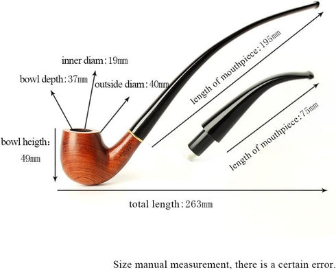 Handcrafted Wooden Pipe Smooth Finished - Classic Churchwarden Design...