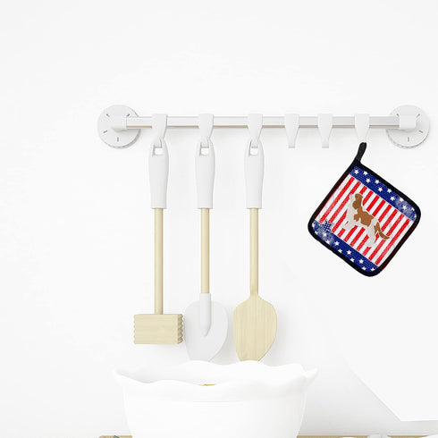 Caroline's Treasures BB3349PTHD USA Patriotic Cavalier King Charles Spaniel Pair of Pot Holders Kitchen Heat Resistant Pot Holders Sets Oven Hot P...