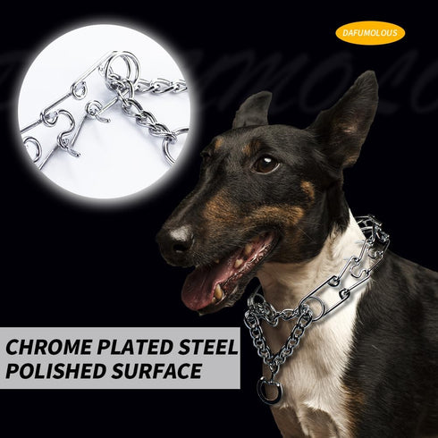 Chrome Plated Prong Dog Collar,no Pull Dog Prong Collar with Spikes,Choke Collar for Dogs Pinch Training Collar (2.5 * 17in)...