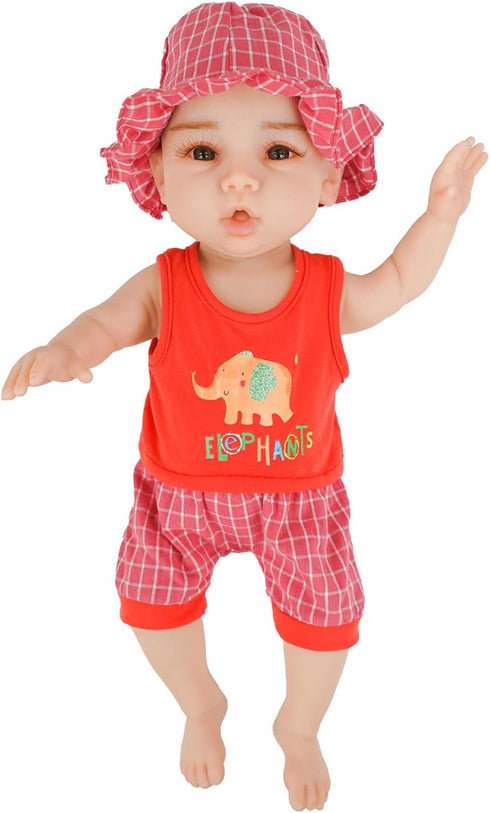 Full Silicone Doll Clothes Outfits for 17.7"- 18.5", Reborn Baby Doll Qute Suit Accesories Set - Newborn Girl Boy Baby Clothing Gifts Set - RedEle...